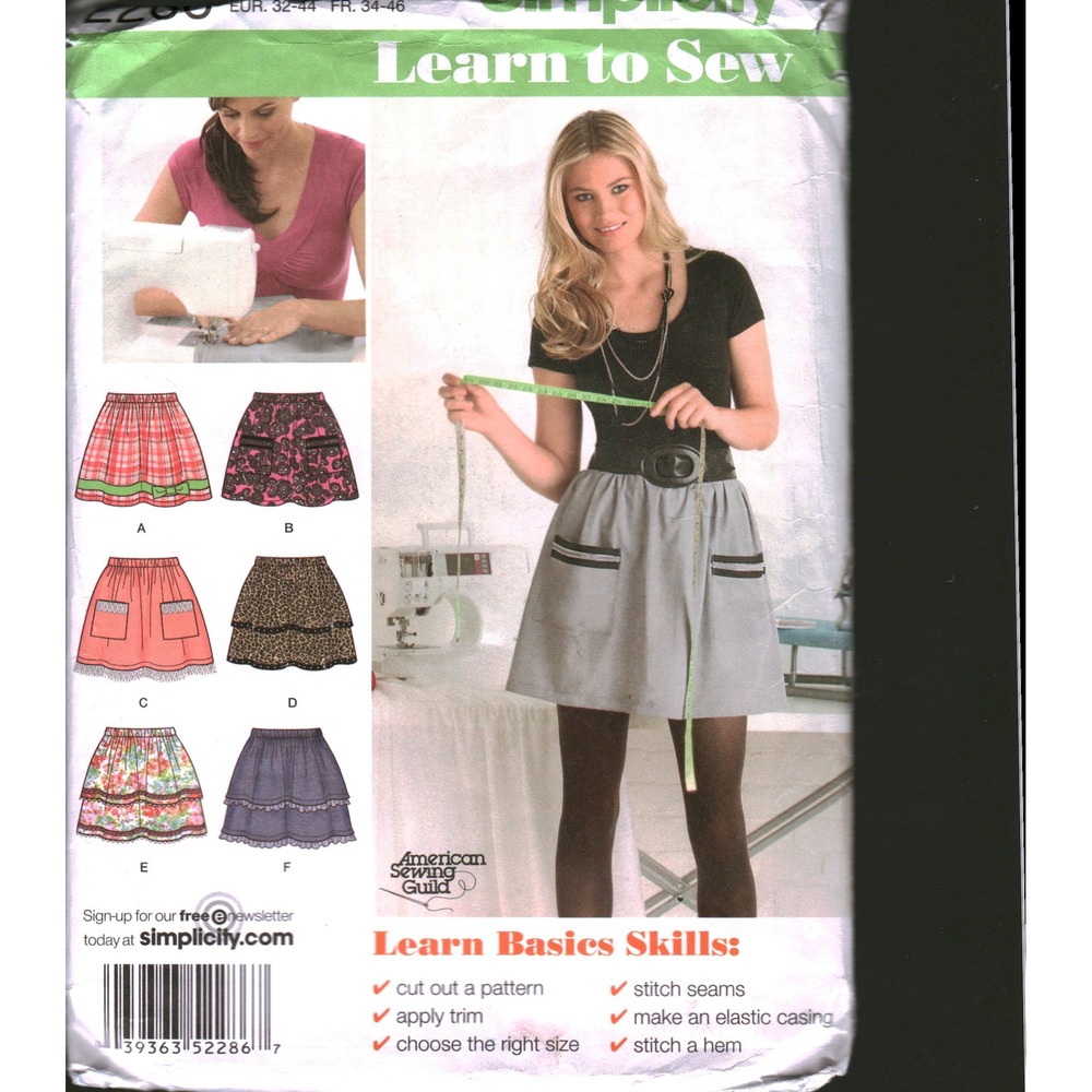 Simplicity 2286 Learn to Sew Misses Skirts Sewing Pattern Size 8-18 cut‎